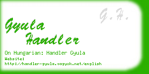 gyula handler business card